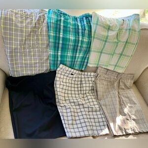 Assorted Designers Men's Athletic Golf Shorts - Multicolor Plaid and Black Sz 38